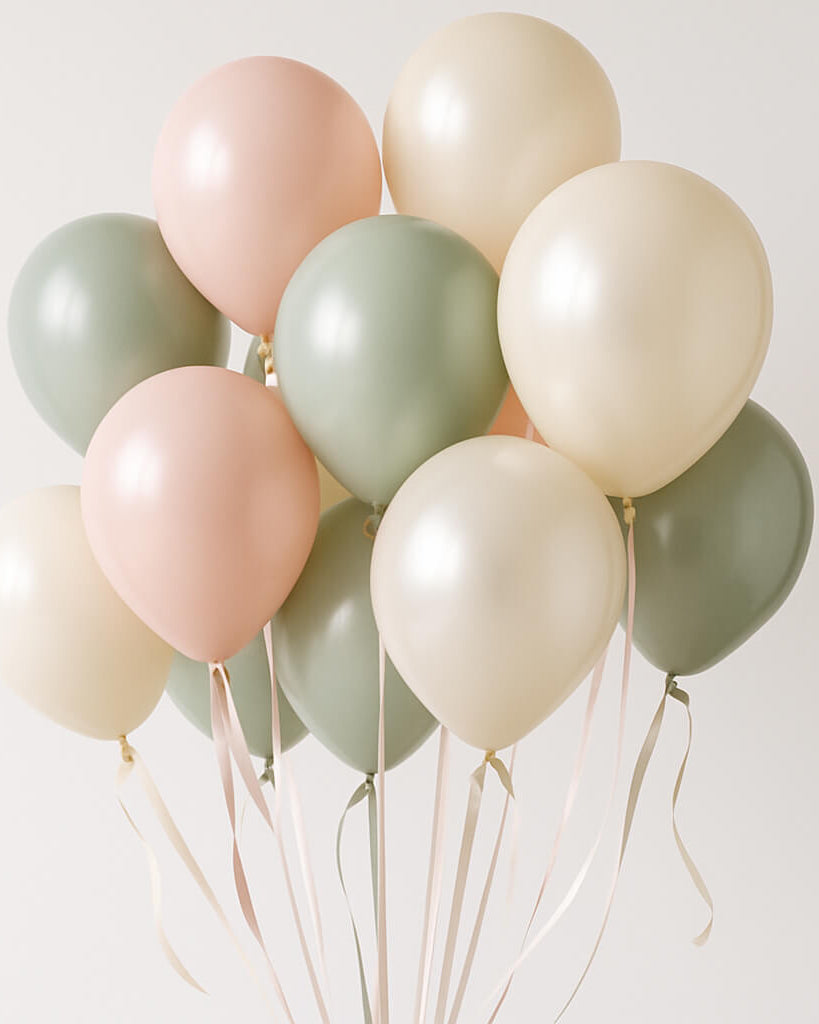 Best selling balloon products Dubai featuring a cluster of pastel color balloons ready for any celebration.