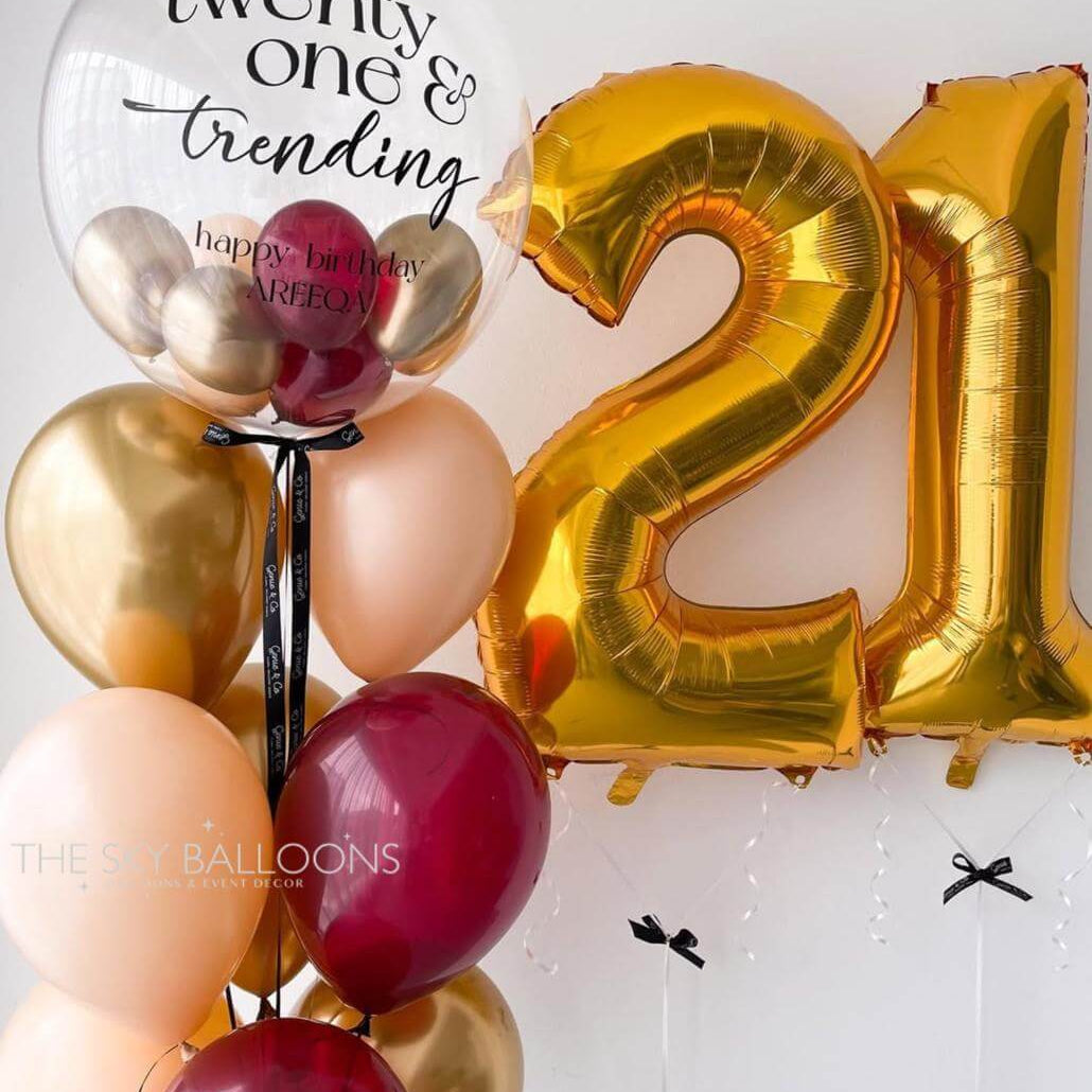 Custome Number Balloons Bouquet