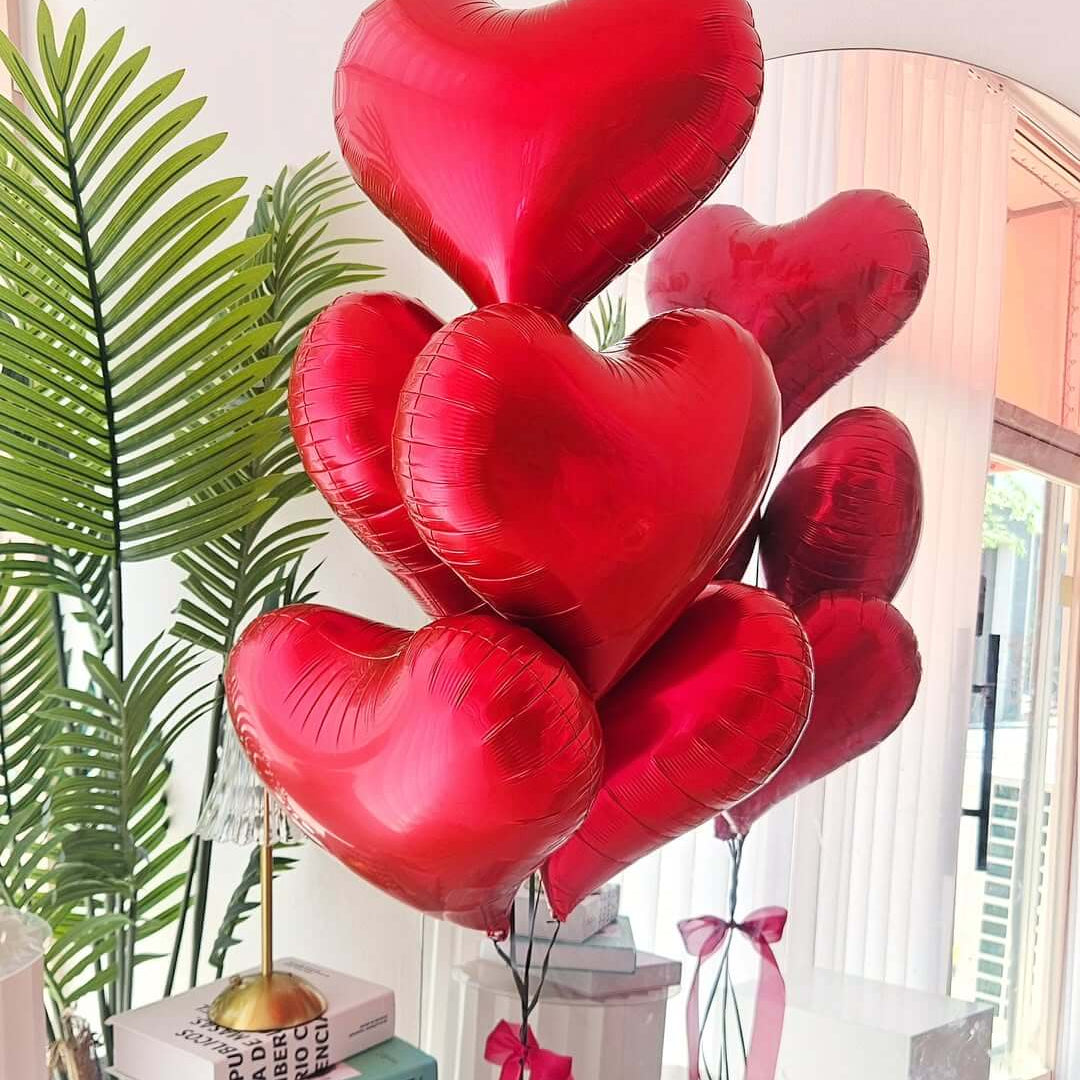 Heart & star foils balloons bouquet