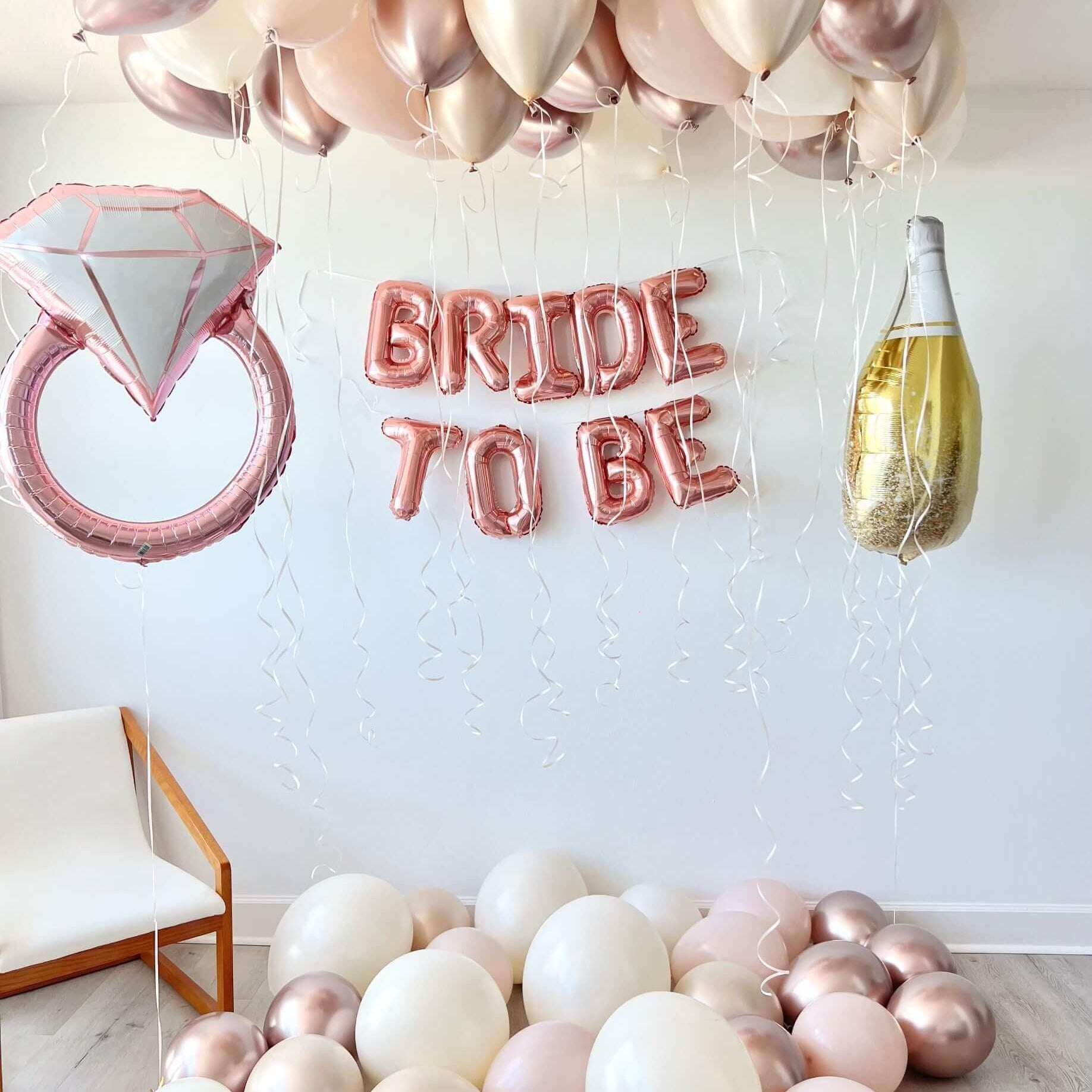 Bride to be balloons setup