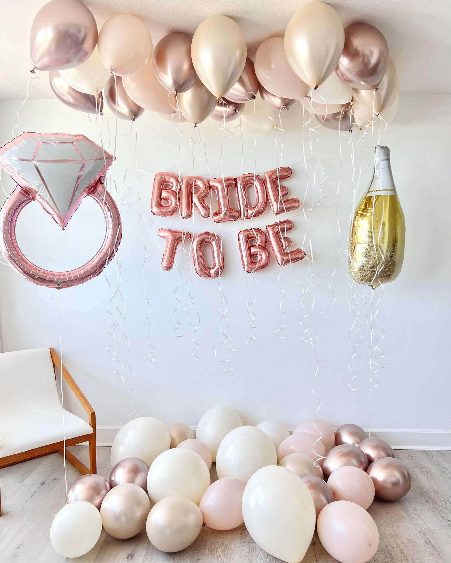 Bride to be balloons setup