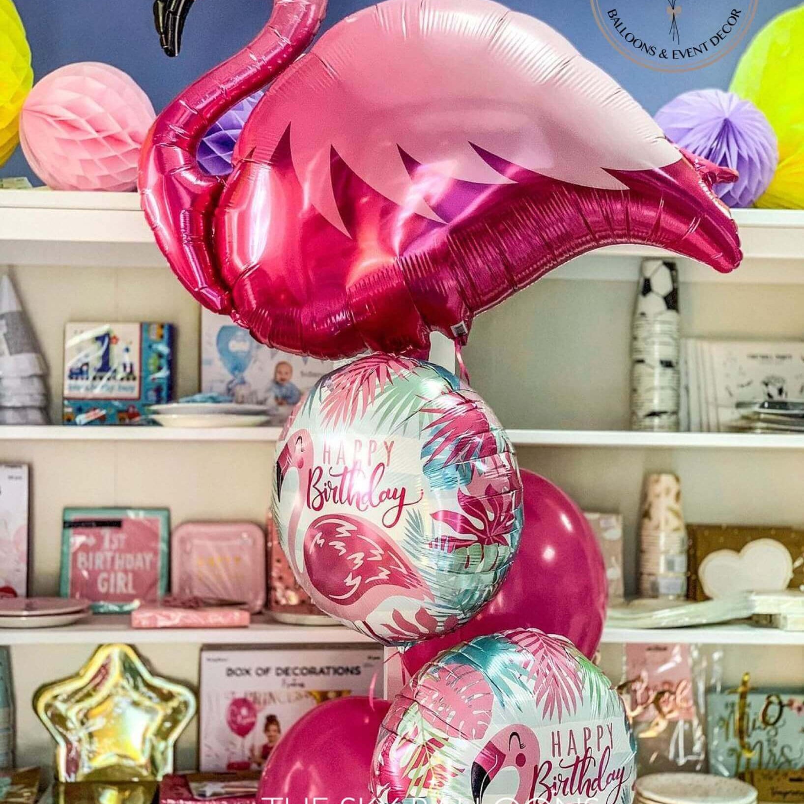 Pink Flamingo Balloons Gift