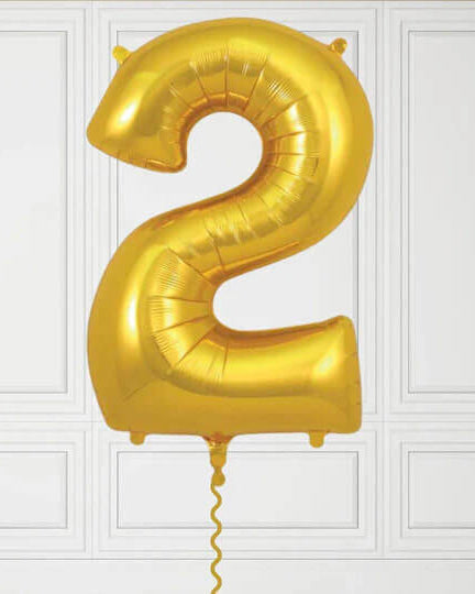 40-Inch Gold Number 0 Balloon – Helium Filled with Weight
