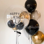 3. Balloon in black and gold with "Happy 30th Birthday" design.