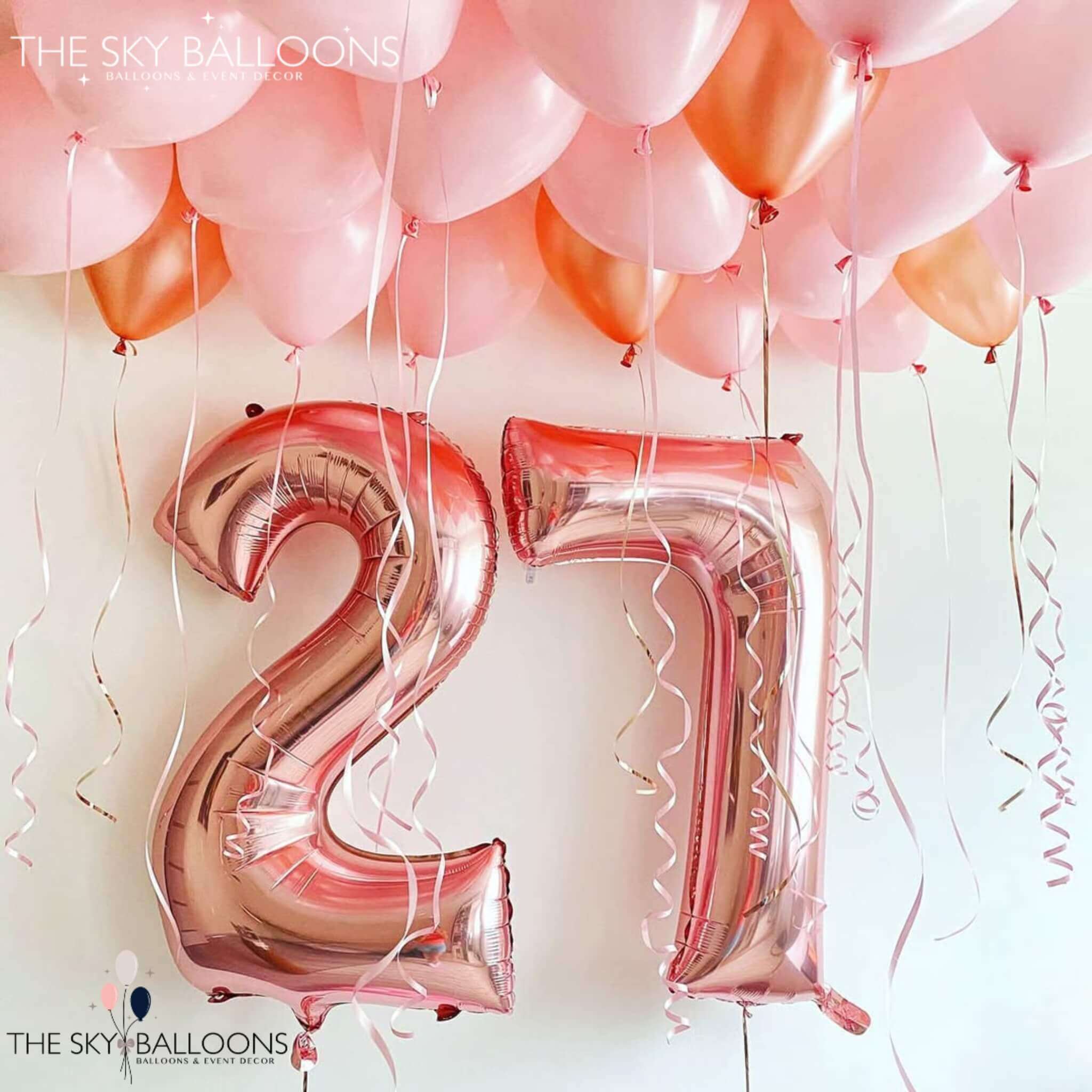 Shimmering Rose Gold Celebration Balloons