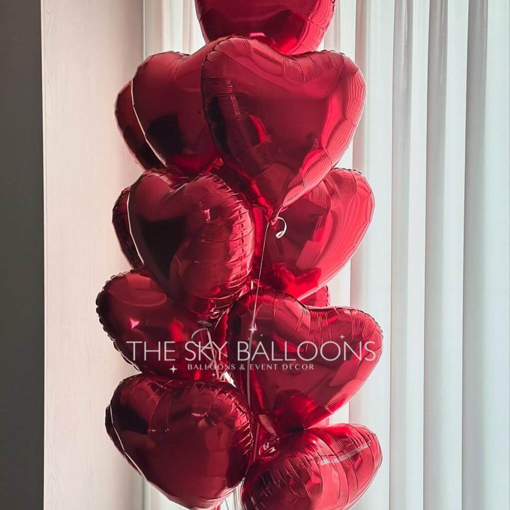 Red Heart foils Balloons