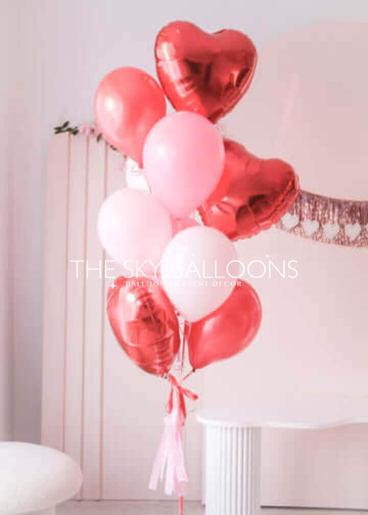 Valentine's Balloon Bouquet Dubai - Free Delivery & Setup | Red Pink ...