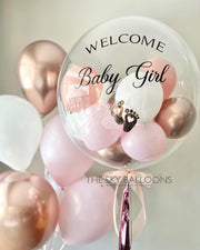 Welcome Baby Girl Personalized Bubble