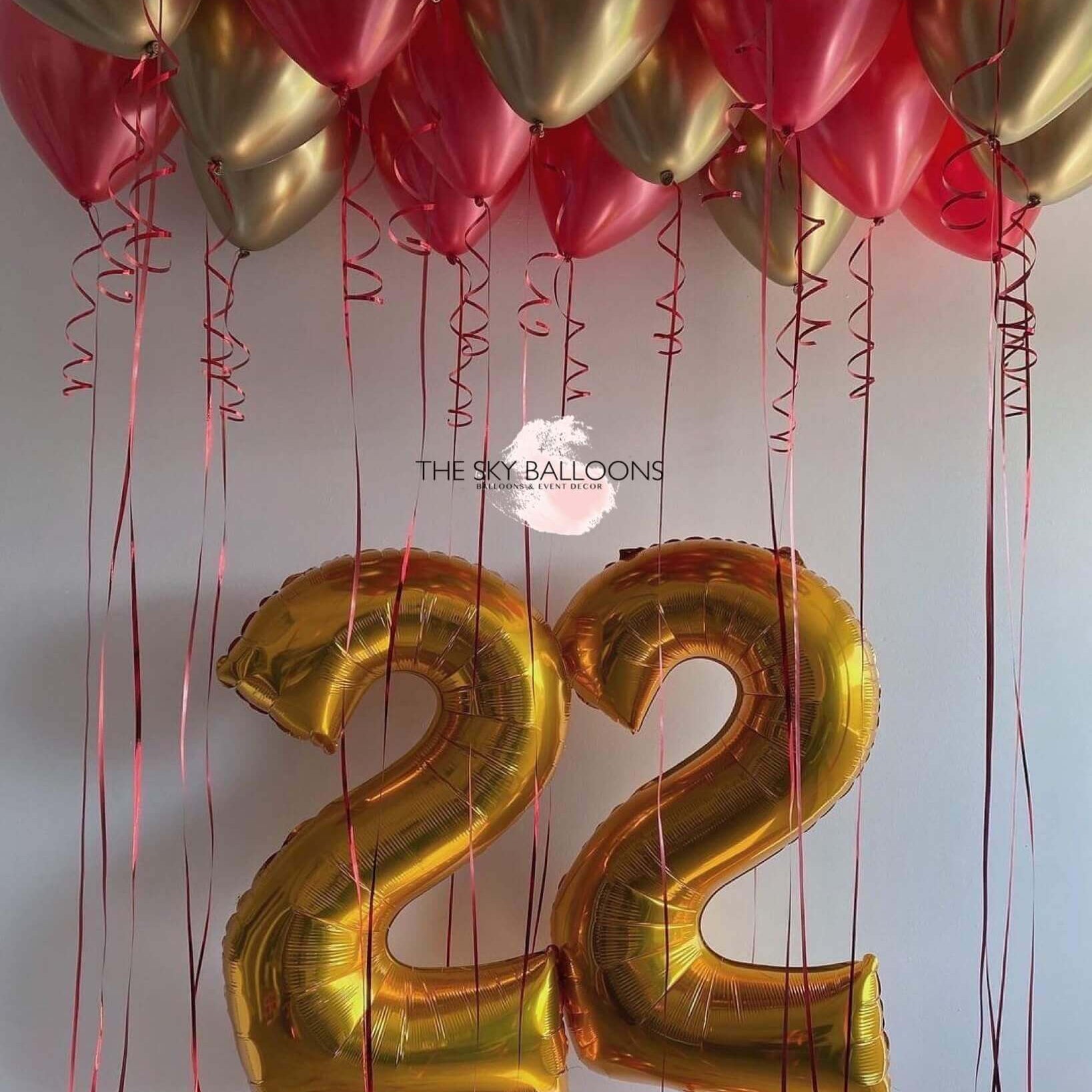Happy 22nd Balloons Setup