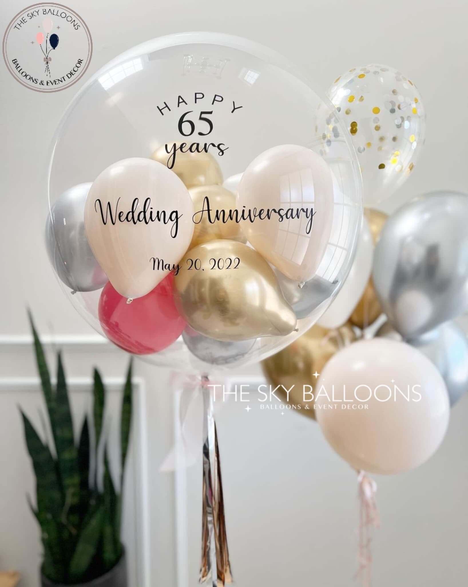 Happy anniversary balloons bouquet 