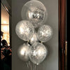 Happy birthday mom! Silver balloons floating in the air, bringing joy and celebration to your special day.