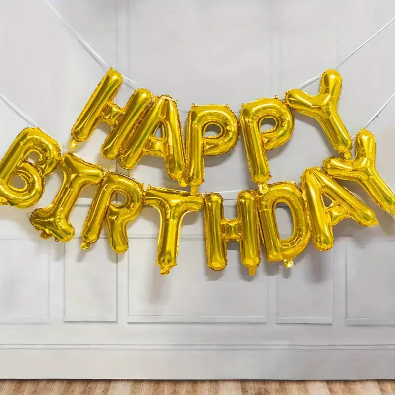 Happy Birthday Gold Foil Balloons Set