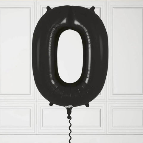 40-Inch Black Number 0 Balloon