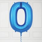 40-Inch Blue Number 0 Balloon – Helium Filled with Weight