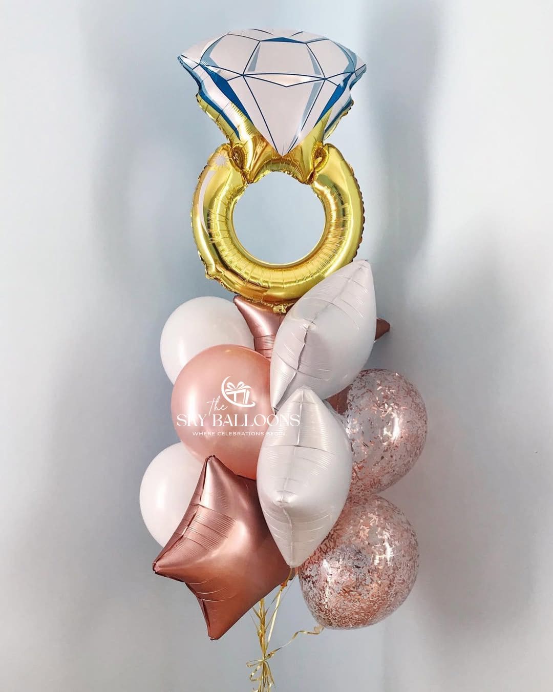 Diamond Engagement Ring Balloon Bouquet