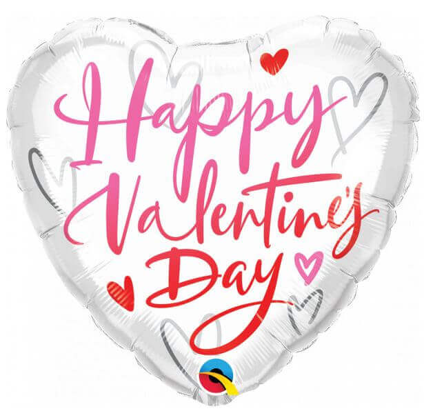 Happy Valentine's Day Script Foil Balloon