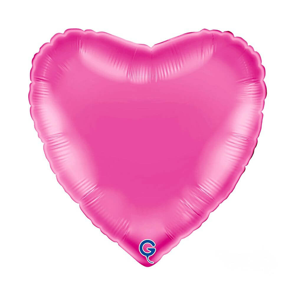 Fuchsia Satin Heart Foil Balloon