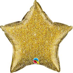 Gold Glitter Star Foil Balloon