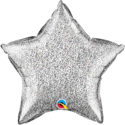 Silver Glitter Star Foil Balloon