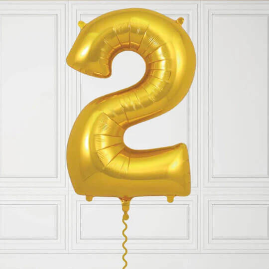 40-Inch Gold Number 0 Balloon – Helium Filled with Weight