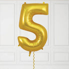 40-Inch Gold Number 5 Balloon – Helium Filled with Weight