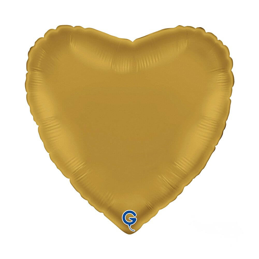 Gold Satin Heart Foil Balloon