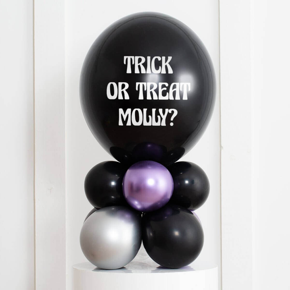 Custom "Trick or Treat" Balloon Stand with Halloween Design
