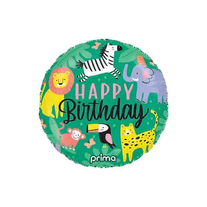Happy Birthday Jungle Foil Balloon