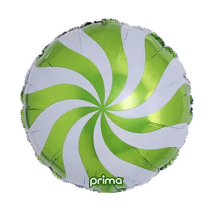 Lime Candy Swirl Foil Balloon