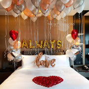 Romantic balloons setup