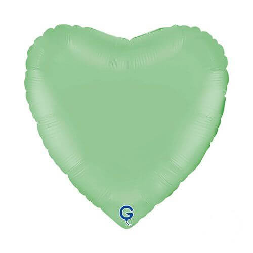 Matte Green Satin Heart Foil Balloon
