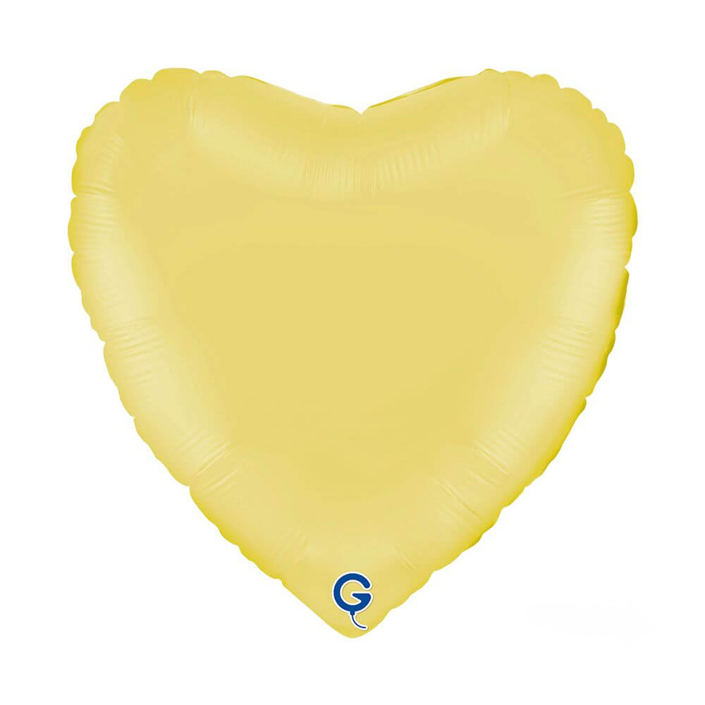 Matte Yellow Satin Heart Foil Balloon