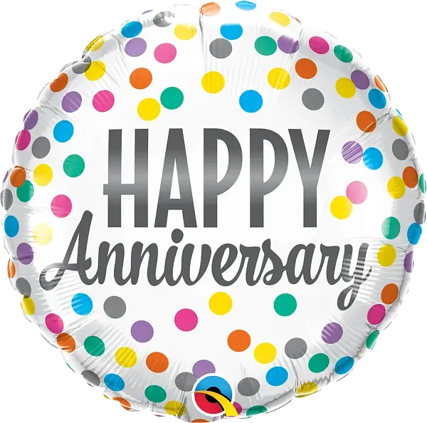 Happy Anniversary Colorful Dots Foil Balloon