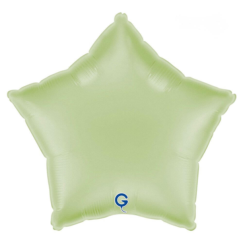 Olive Green Satin Star Foil Balloon