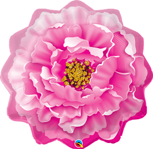 Pink Peony Flower Foil Balloon
