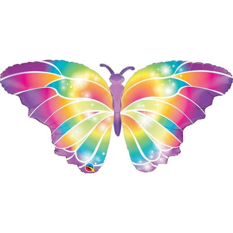 Rainbow Butterfly Foil Balloon