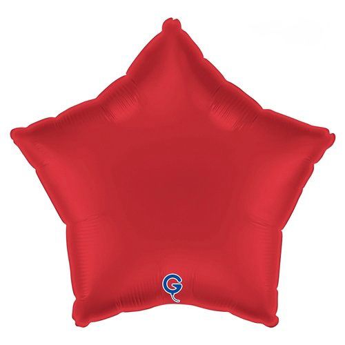 Red Satin Star Foil Balloon