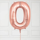 40-Inch Rose Gold Number 0 Balloon – Helium Filled with Weight