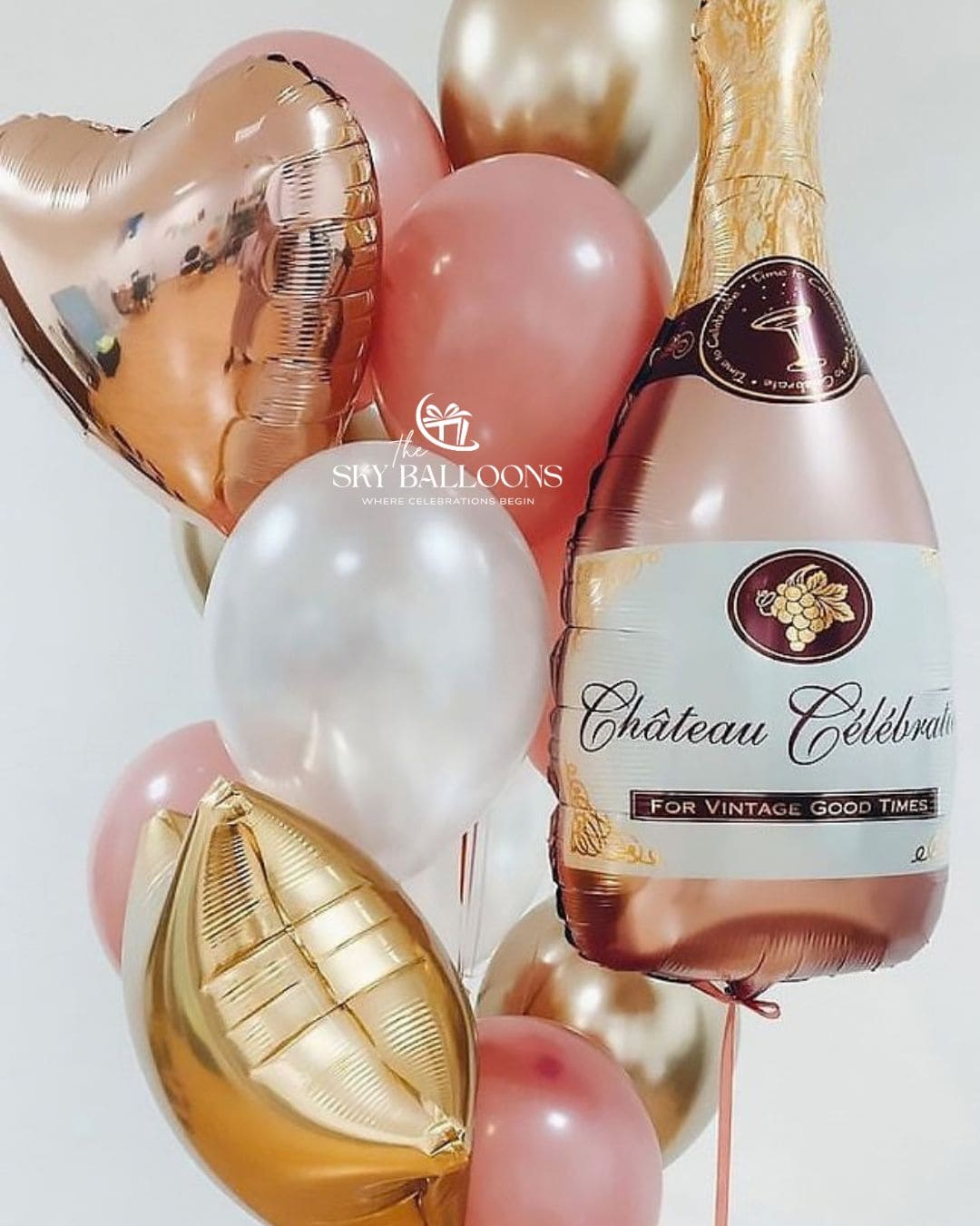 Rose Gold Champagne Balloon Bouquet