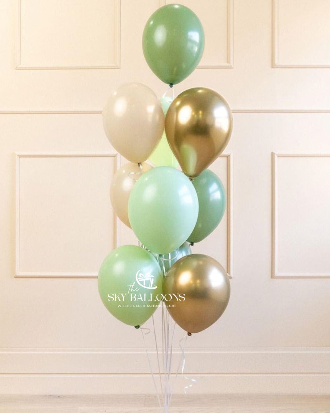 Sage Green & White Balloon Bouquet