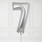 40-Inch Silver Number 7 Balloon – Helium Filled with Weight