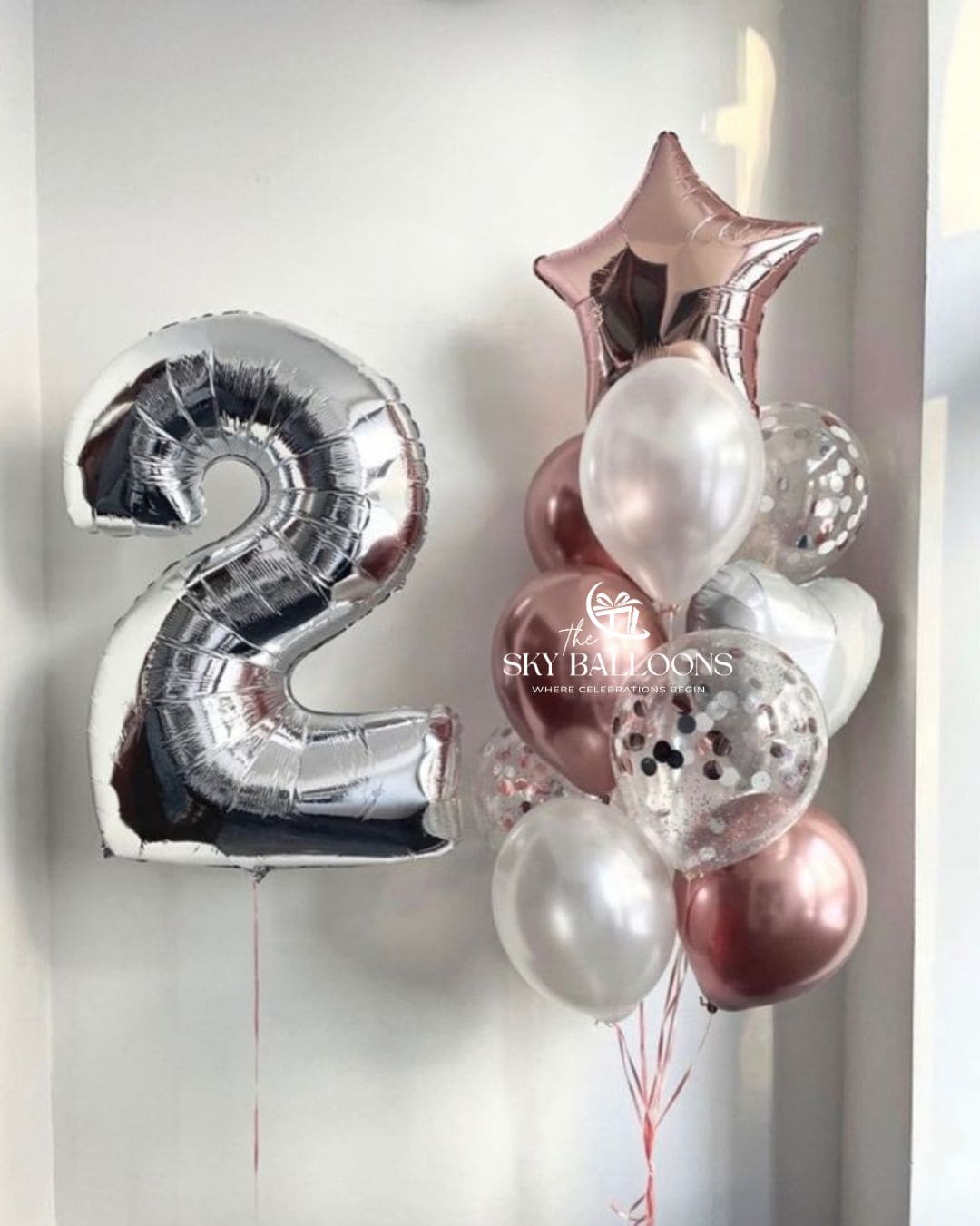 Silver Number 2 Balloons