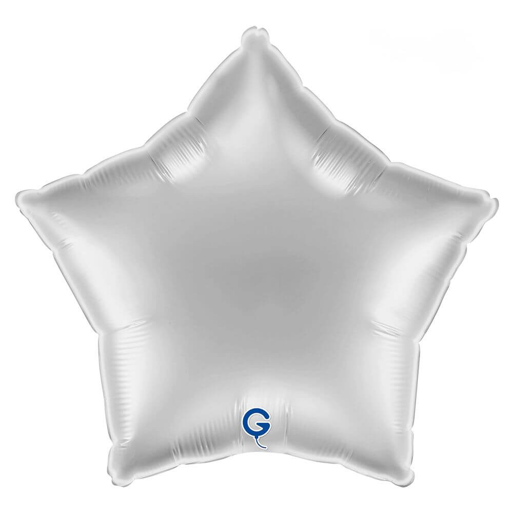 Silver Satin Star Foil Balloon