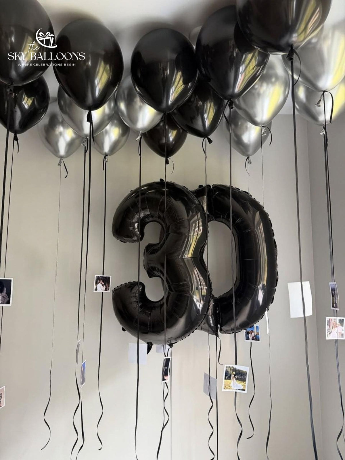 Black & Silver Photo Memory Balloon Set