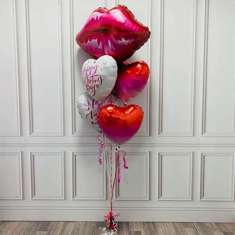 Romantic Valentine's Balloons Helium Bouquet