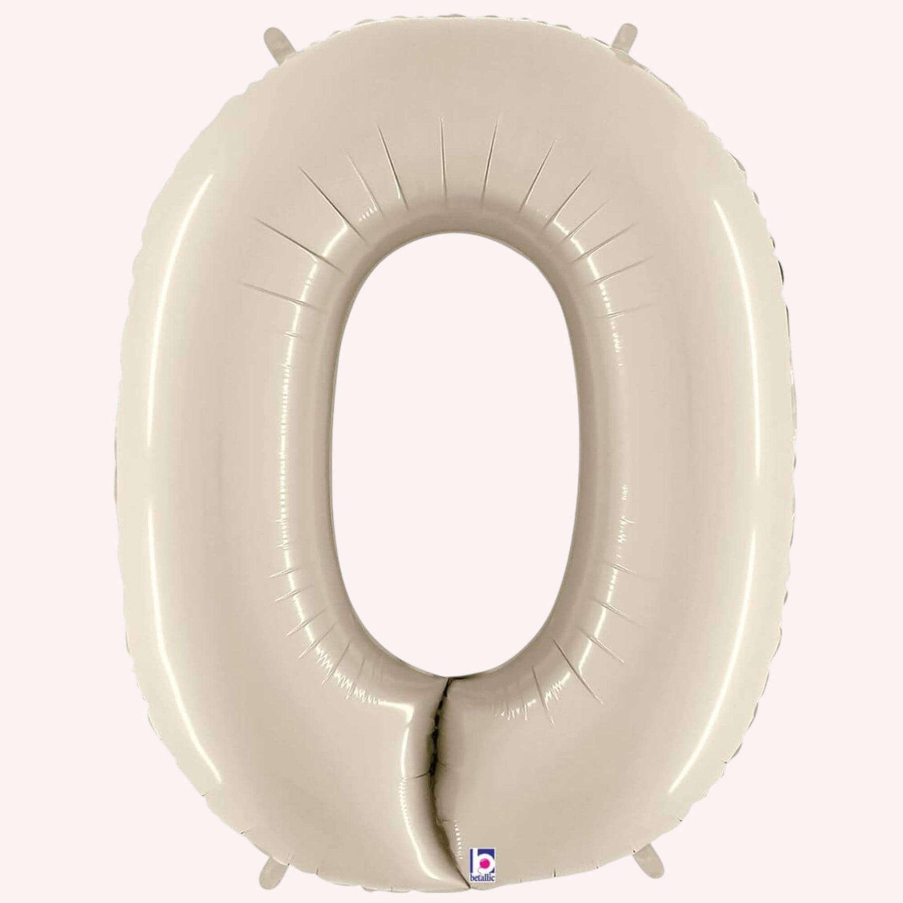 Beige number 0 balloon on a white background