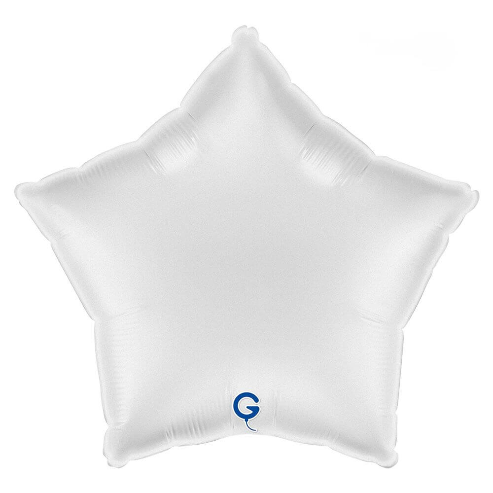 White Satin Star Foil Balloon