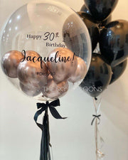 Rose Gold & Black Balloons Bouquet