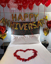 Happy Anniversary - Red & Gold Combination Balloons