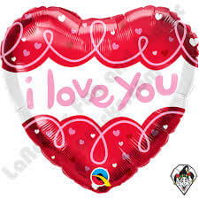 I Love You Red Heart Foil Balloon